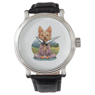 Yoga Yorkie � Rolig Mediterande Hund Armbandsur
