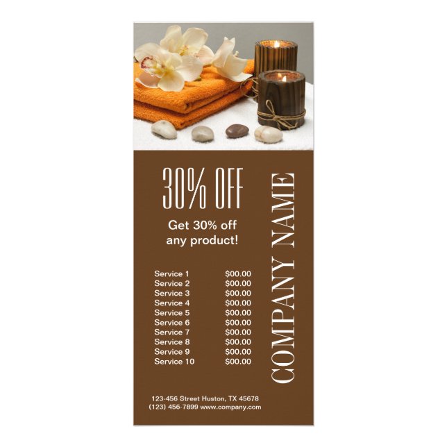 Yoga Zen Aromaterapi Skincare SPA Massage- behandl Reklamkort (Framsidan)