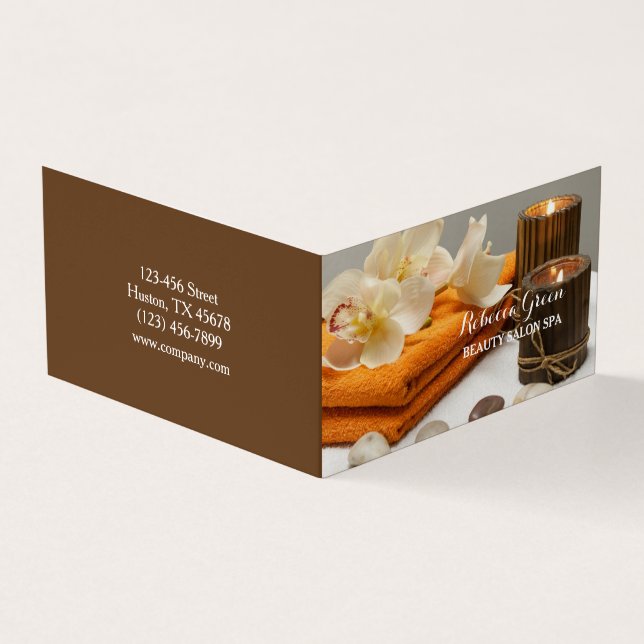 Yoga Zen Aromaterapi Skincare SPA Massage- behandl Visitkort (Utsida)