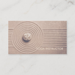 YOGA Zen Garden och OM-symbolen Pebble på Rakat Sa Visitkort