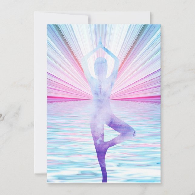 Yoga Zen Livsträd Meditation Inbjudningar (Framsida)