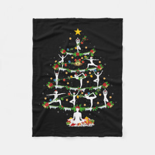 Yogaälskare Xmas Belysning Yoga Julgran Fleecefilt