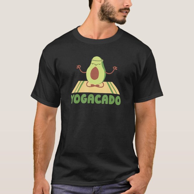 Yogacado Indian Meditation Spirituality Exercise T Shirt (Framsida)