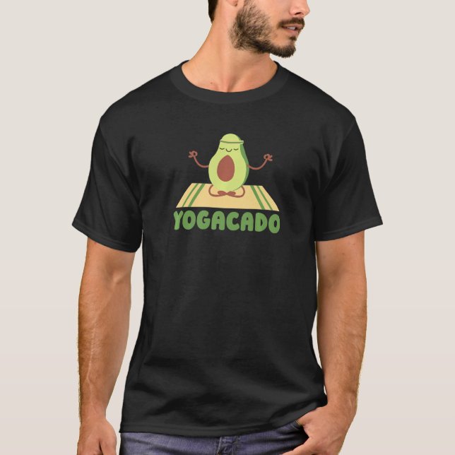 Yogacado Indian Meditation Spirituality Exercise T Shirt (Framsida)
