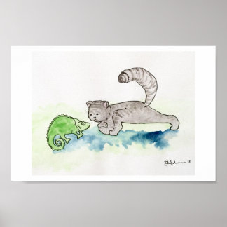 YogaCat i LizardPose Poster