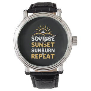 Yogafanatiker Yoga Soluppgång Solnedgång Solbrän Armbandsur