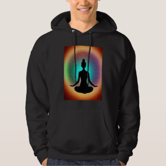 Yogaflicka Kvinna Solhälsning Meditation Chakra  Hoodie
