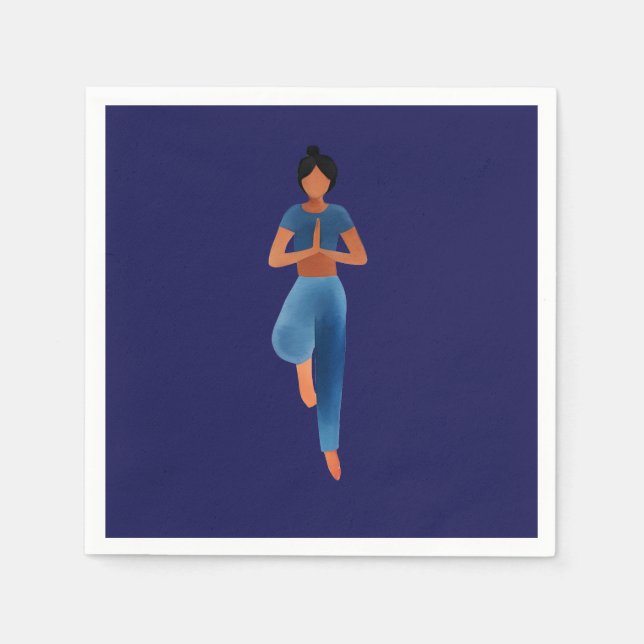 Yogaflicka , yoga konst  pappersservett (Framsidan)