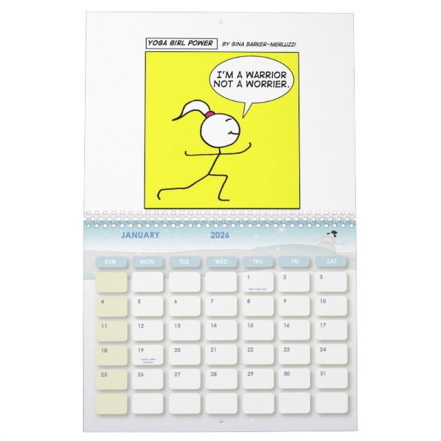 Yogaflickan driver "all årsrunda ", kalender (Jan 2026)