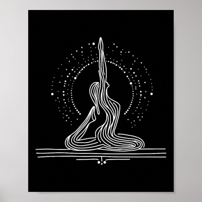 Yogaflöde Enlinjekonst  Poster (Framsidan)