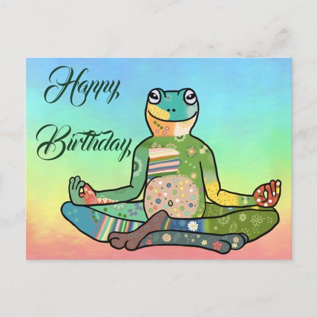 Yogafrosch Postkarte Vykort (Framsida)