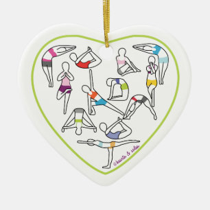 Yogahjärtaprydnad Julgransprydnad Keramik