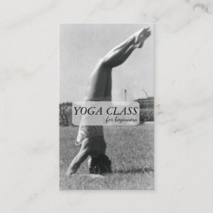 Yogahuvudståenden poserar vintage visitkort