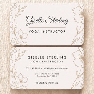 Yogainstruktör Blommig Visitkort