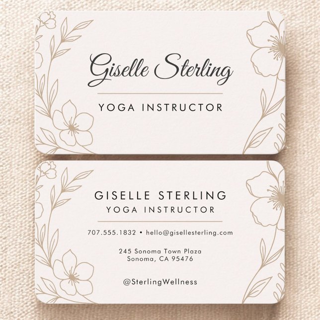 Yogainstruktör Blommig Visitkort (Skapare uppladdad)