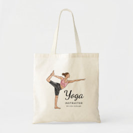 Yogainstruktör Dansarpose Lärare Anpassat Namn Tygkasse