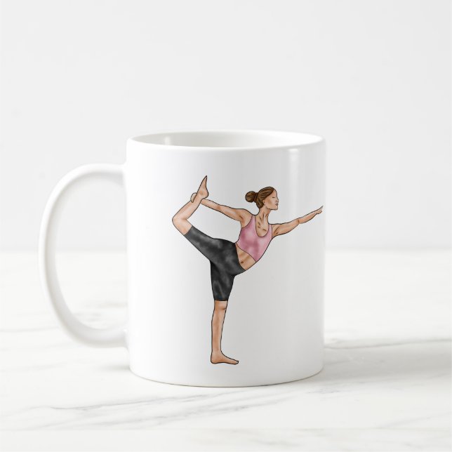 Yogainstruktör Dansarpose Lärare Personligt Namn Kaffemugg (Vänster)