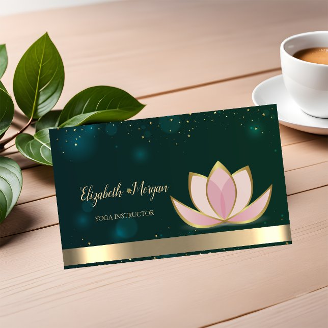 Yogainstruktör Grön,Lotus Visitkort (Skapare uppladdad)