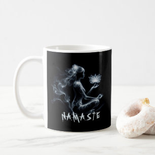 Yogainstruktör Lotus Meditationsställning Glödande Kaffemugg