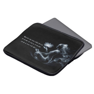 Yogainstruktör Lotus Meditationsställning Glödande Laptop Fodral
