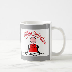Yogainstruktör---Lotusblommar placerar stick figu Kaffemugg
