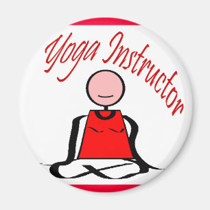 Yogainstruktör---Lotusblommar placerar stick figu Magnet
