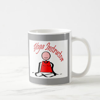 Yogainstruktör---Lotusblommar placerar stick figur Kaffemugg
