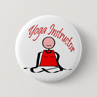 Yogainstruktör---Lotusblommar placerar stick figur Knapp