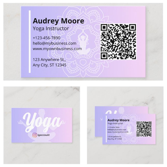 Yogainstruktör Mandala Visitkort (Yoga Instructor Mandala Business Card
)