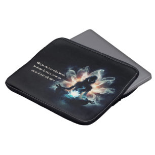 Yogainstruktör Meditationsställning Glödande Dimma Laptop Fodral