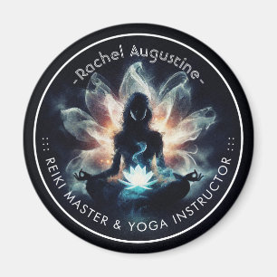 Yogainstruktör Meditationsställning Glödande Dimma Magnet