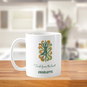 Yogainstruktör retro virvlar namn citat kaffemugg