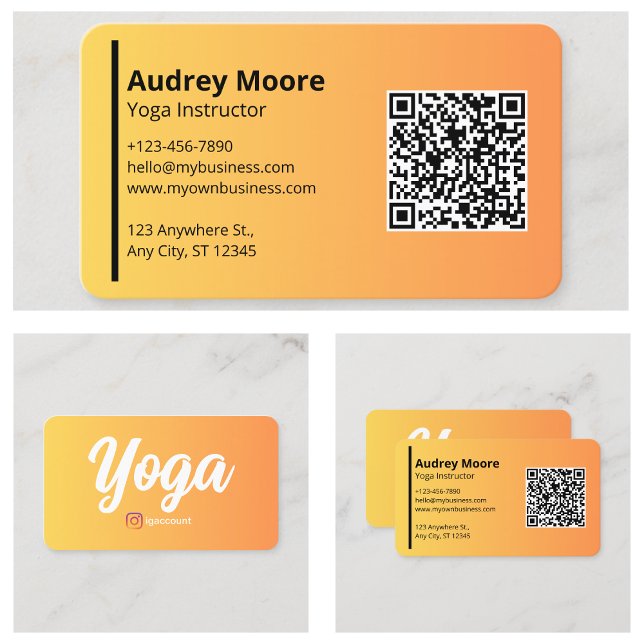Yogainstruktör Yogastudio Professionell Visitkort (Yoga Instructor Yoga Studios Professional Business Card
)