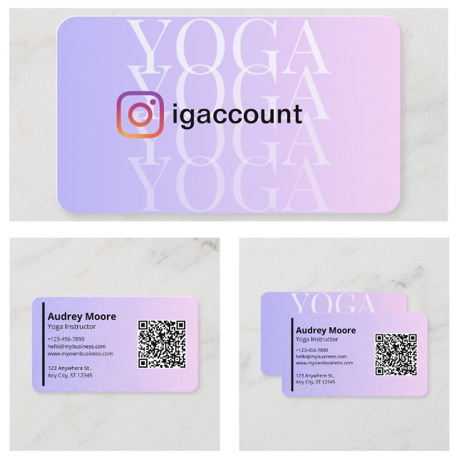 Yogainstruktör Yogastudio QR-kod Visitkort (Yoga Instructor Yoga Studio QR code Business Card
)