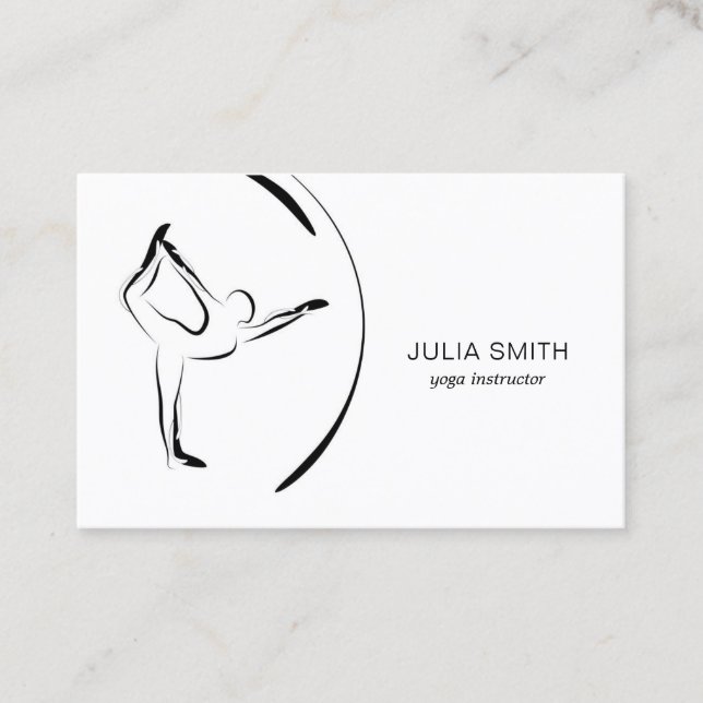 Yogainstruktörkortet med yoga två poserar visitkort (Framsida)
