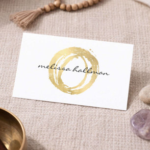 Yogainstruktörs Visitenkort Minimal Guld Logotyp Visitkort