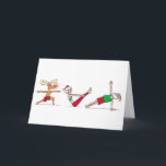 Yogajulkort Helgkort<br><div class="desc">Denna roliga julkort visar hur Santa och ligan utbildar allt år long för den stora dagen!</div>