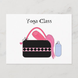 Yogaklass med yogautrustning vykort