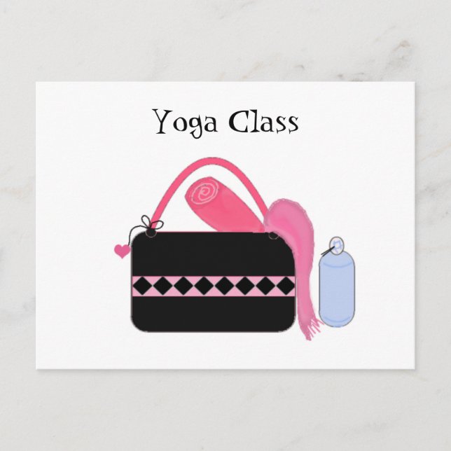 Yogaklass med yogautrustning vykort (Framsida)