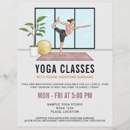 Yogaklasser Dansarpose Yogainstruktör Lektioner Reklamblad