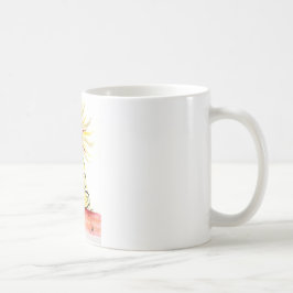 Yogakonst - inbindningsvridningen poserar kaffemugg