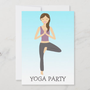 Yogakvinna i trädposition Yogafest Inbjudningar