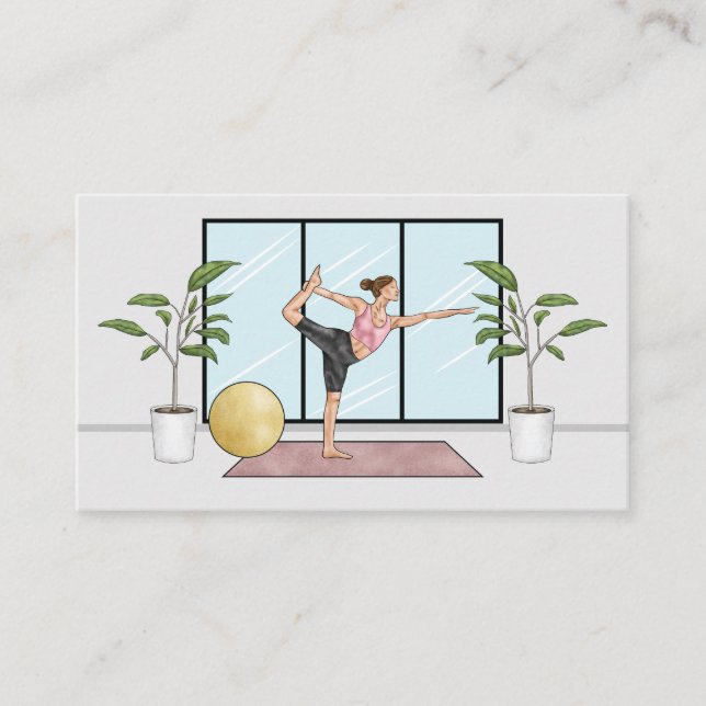 Yogalärare Dansarpose Meditation Lärare Visitkort (Framsida)
