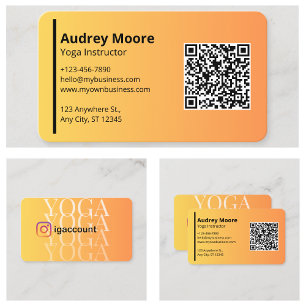 Yogalärare Yogainstruktör Yogastudio QR-kod Visitkort