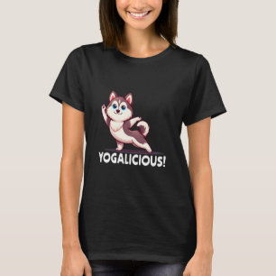 Yogalicious Cute Tecknad Husky Hund - Serene Yoga T Shirt