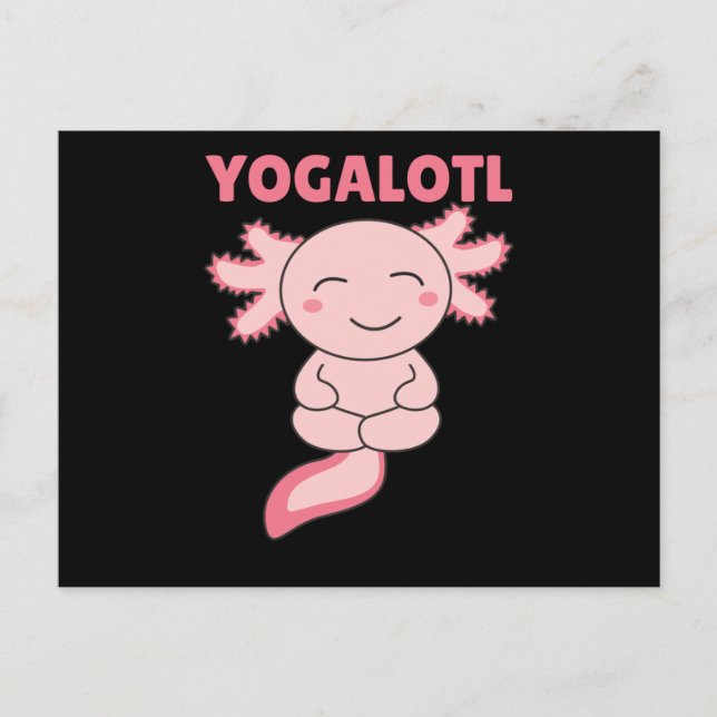 Yogalotl Axolotl Makes Yoga Älskare Sweet Animals Vykort (Framsida)