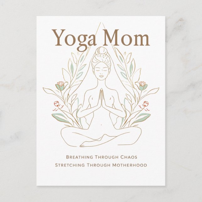 Yogamamma Andas Genom Moderskapet Helg Vykort (Framsida)