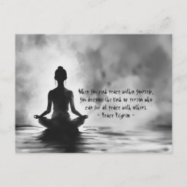 Yogameditationsinstruktör Lotusposition Bläckmålni Vykort