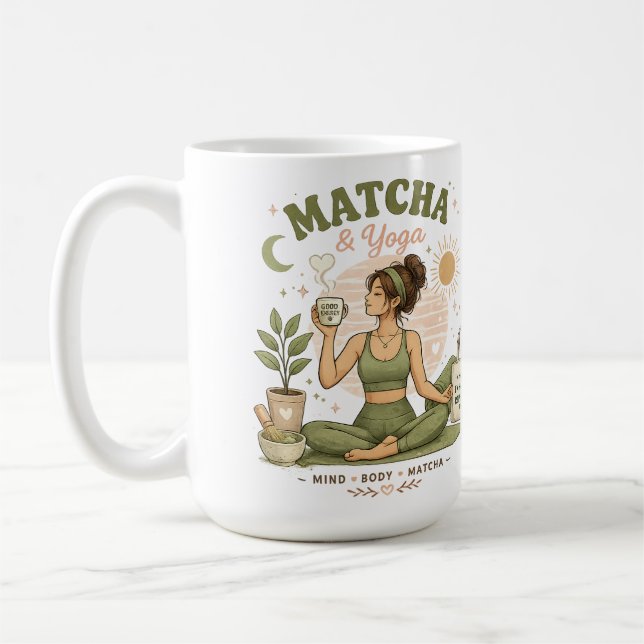 Yogaminnemugge för matcha-te kaffemugg (Vänster)