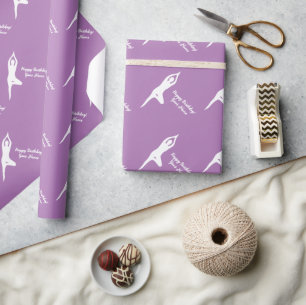 Yogapos siluett Glad födelsedag presentpapper